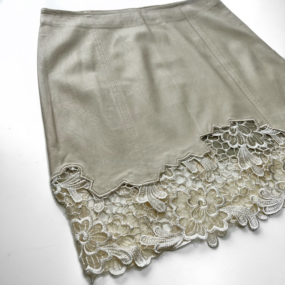 ENGLISH ROSE Faux Leather & Lace Skirt - Picture 3 of 4